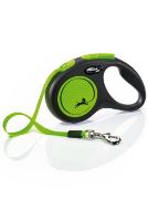 Vodítko FLEXI Neon S pásek 5m/15kg černá/zelená NEW (1)