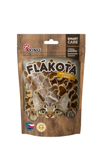 Akinu Flákota kuřecí srdíčka s rybou pro kočky 70g