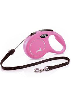 Vodítko FLEXI Classic NEW S pásek 5m/15kg růžová