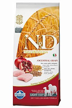 N&D Low Grain Dog Light M/L Chicken & Pomegranate 12 kg
