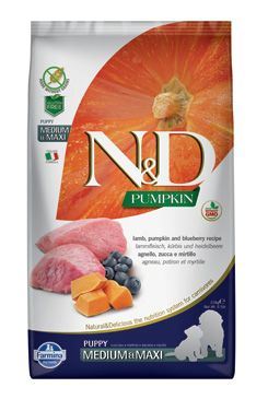 N&D GF Pumpkin DOG Puppy M/L Lamb & Blueberry