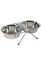Miska nerez stojan+2 misky pes STEEL 0,7l Zolux (2)