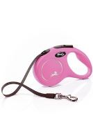 Vodítko FLEXI Classic NEW S pásek 5m/15kg růžová (1)