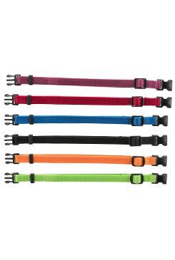 Obojek nylon pro štěňata rozliš.červ.-černá S-M 6ks TR