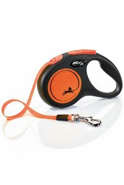 Vodítko FLEXI Neon S pásek 5m/15kg černá/zelená NEW